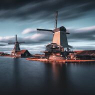 windmill in the Zaanstad, Netherlands