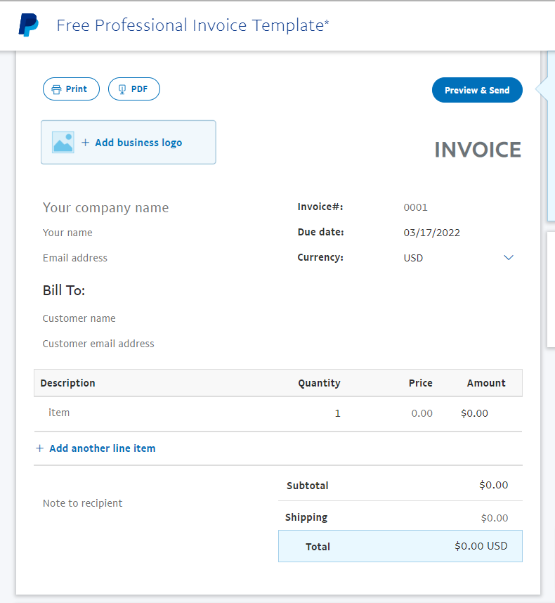 Free Invoice Generator