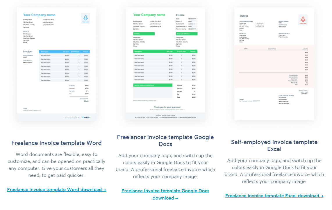 download freelanc invoice template