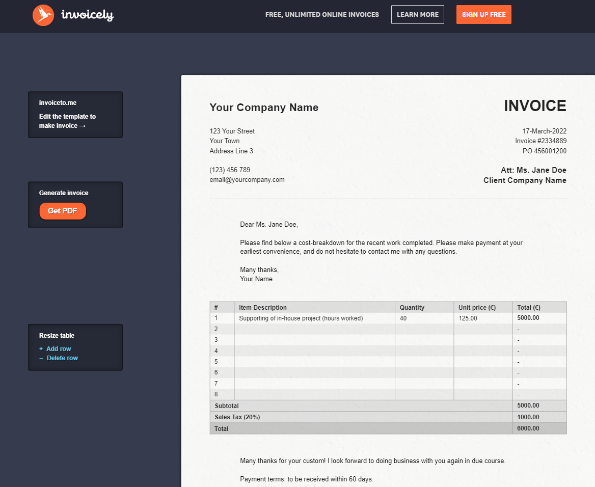 free invoice generator