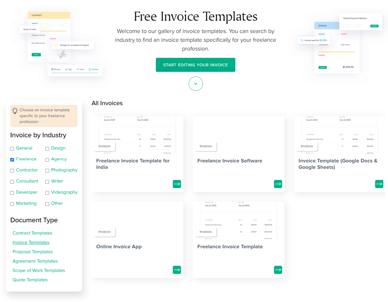 free invoice template freelancer