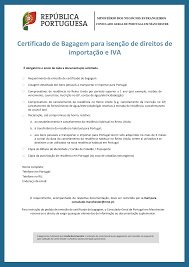 Certificado de Bagagem Portugal
